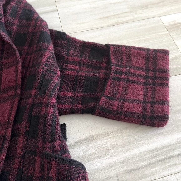 Diesel Red & Black Wool Coat Authentic Women - Picture 7 of 9